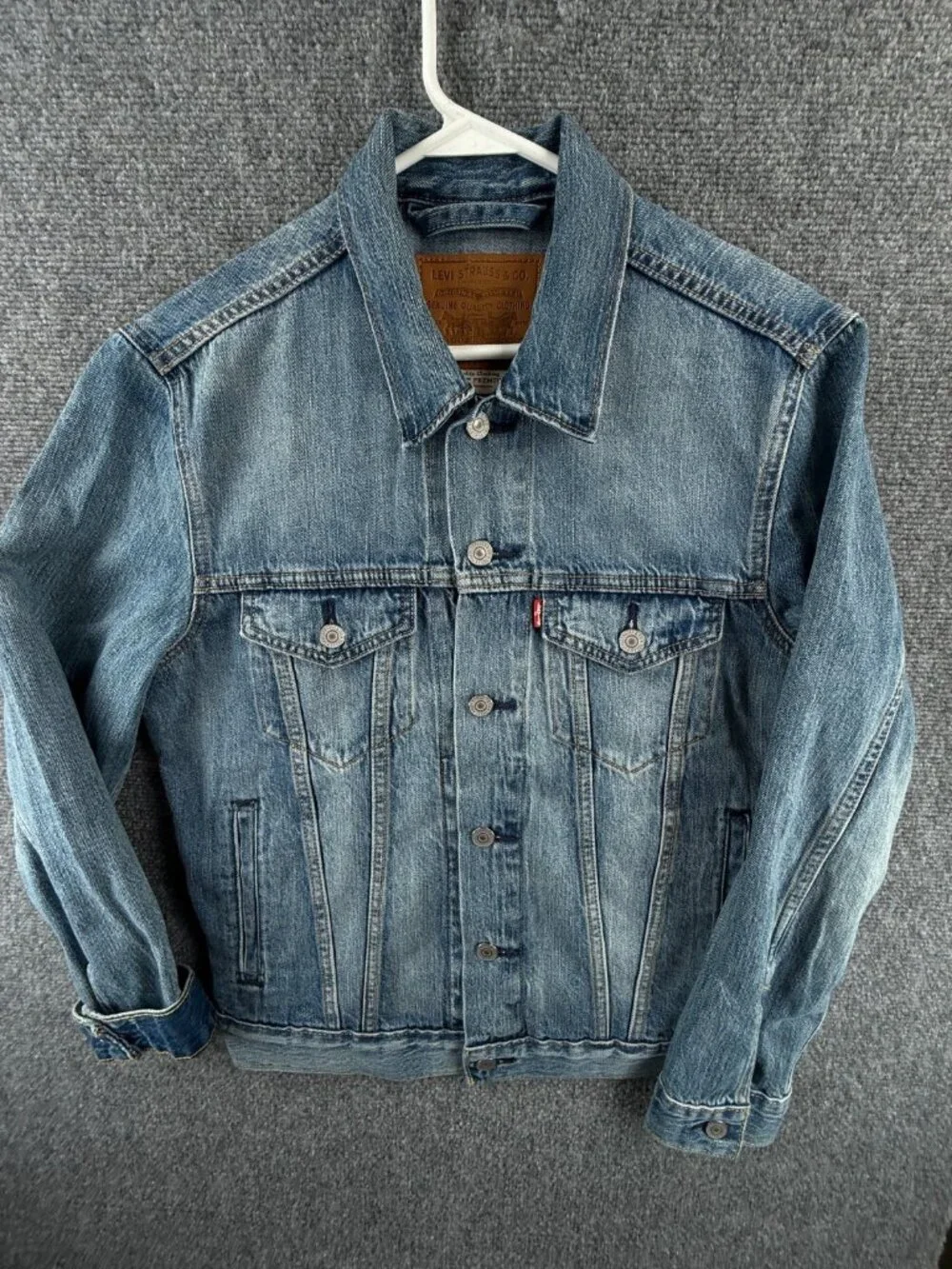Levis Premium Denim Jacket Small Blue Metal Buttons Type 3 Cotton Lyocell Men